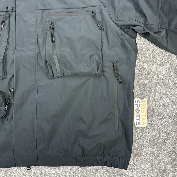 Nike Storm-FIT Jacket Mens XL Tall Black Hooded Oversized Fit Full Zip Utility - Picture 3 of 13